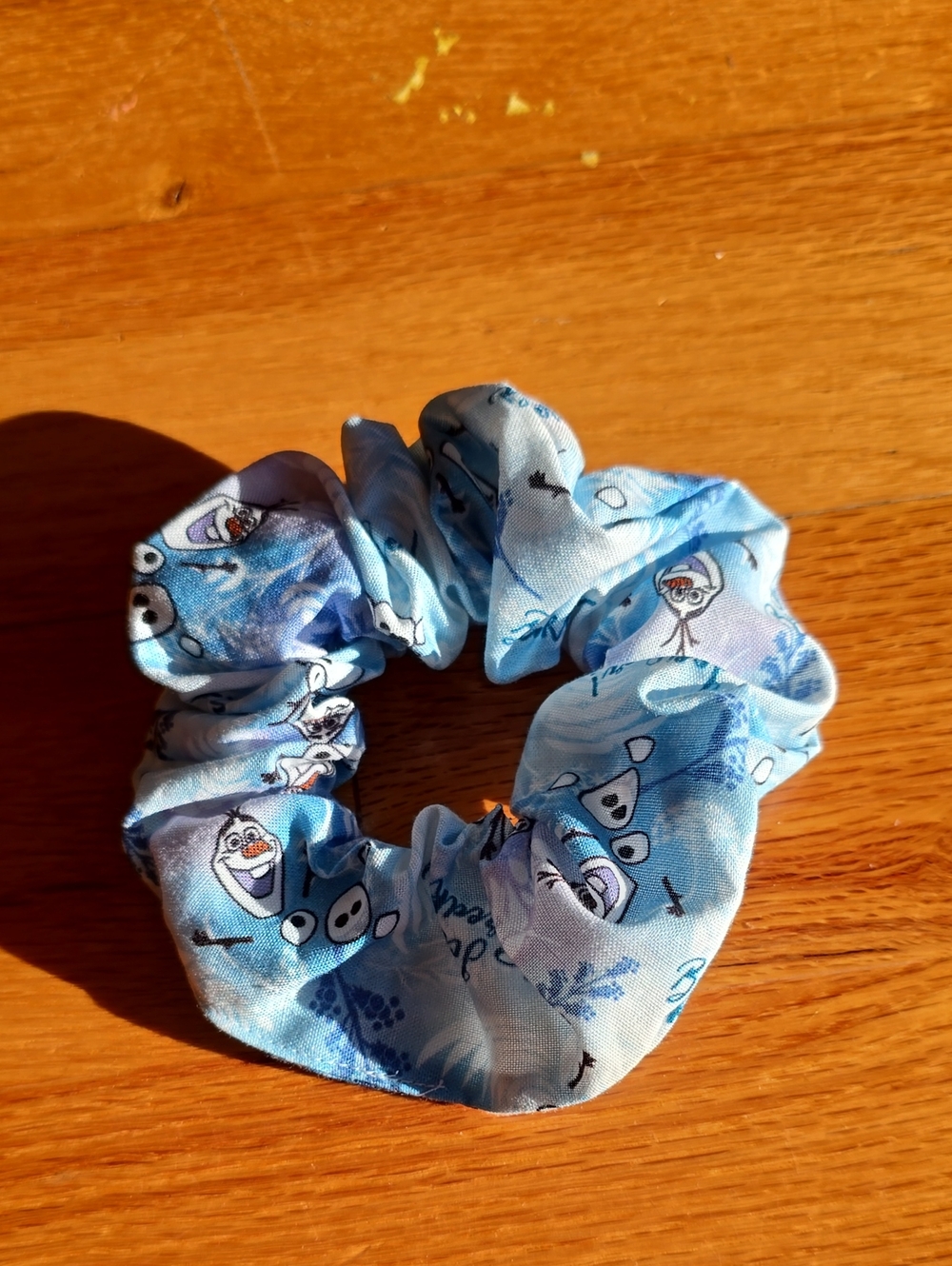 Light Blue Kids Hair Scrunchie with Olaf Print